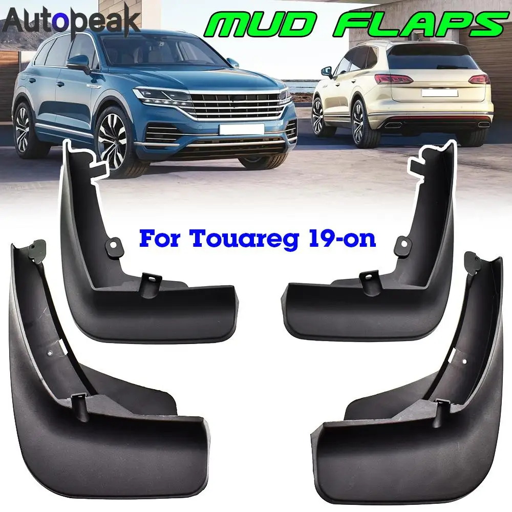 4Pcs Splash Guard mudguards fenders mudflaps mud flaps guards Front rear left right black plastic For VW Touareg MK3 2019 - 2023