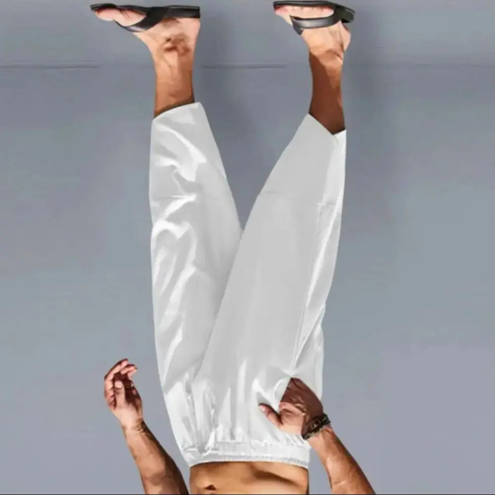 

2025 мужские повседневные брюки, летние однотонные свободные брюки на шнурке, семь четвертей, повседневные шорты-шаровары, укороченные брюки