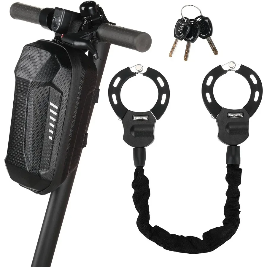 

Heavy Duty Electric Scooter Lock with Scooter Bag 6mm AntiTheft Chain Lock 94cm Weatherproof Security for EScooters EBikes Moto
