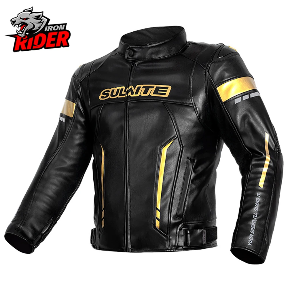 SULAITE Winter Motorcycle Jackets The Four Seasons Warm Leather Clothing Waterproof Motocross Jaquete Detachable Cotton Liner