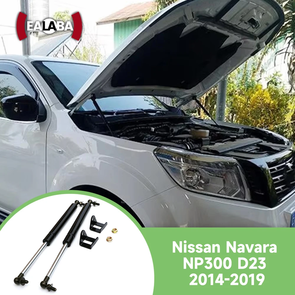2pcs For Nissan Navara NP300 D23 2014-2019 Front Bonnet Hood Strut Lift Support Bars Gas Spring Dampers Engine Cover Rod