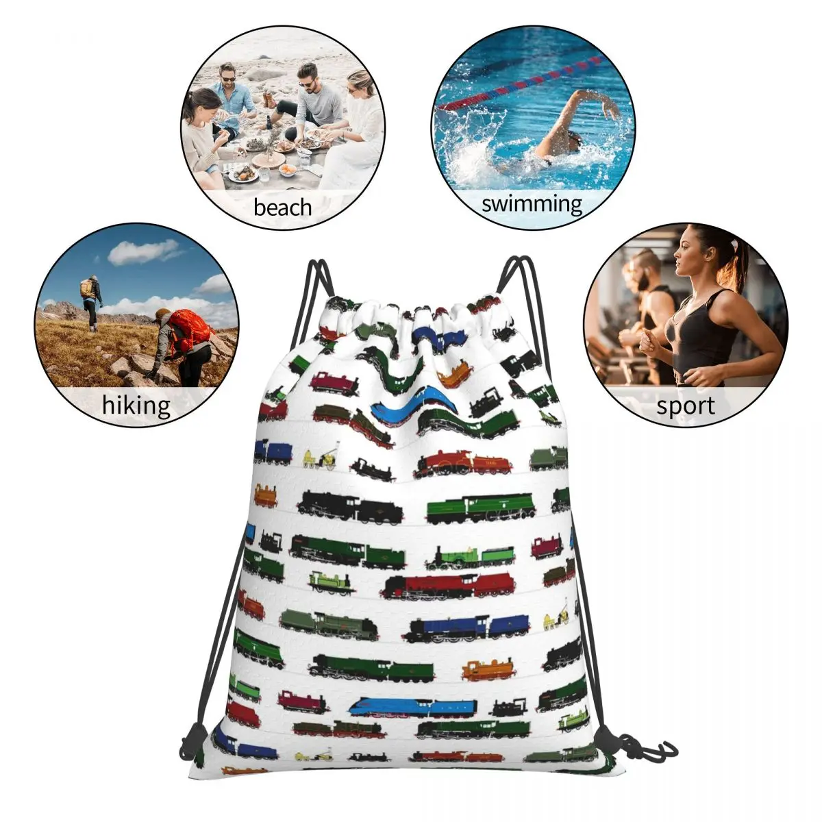 حقائب ظهر للقطارات البخارية البريطانية المميزة، متعددة الوظائف برباط، حقيبة أشتات للجيب، حقائب كتب لطلاب السفر