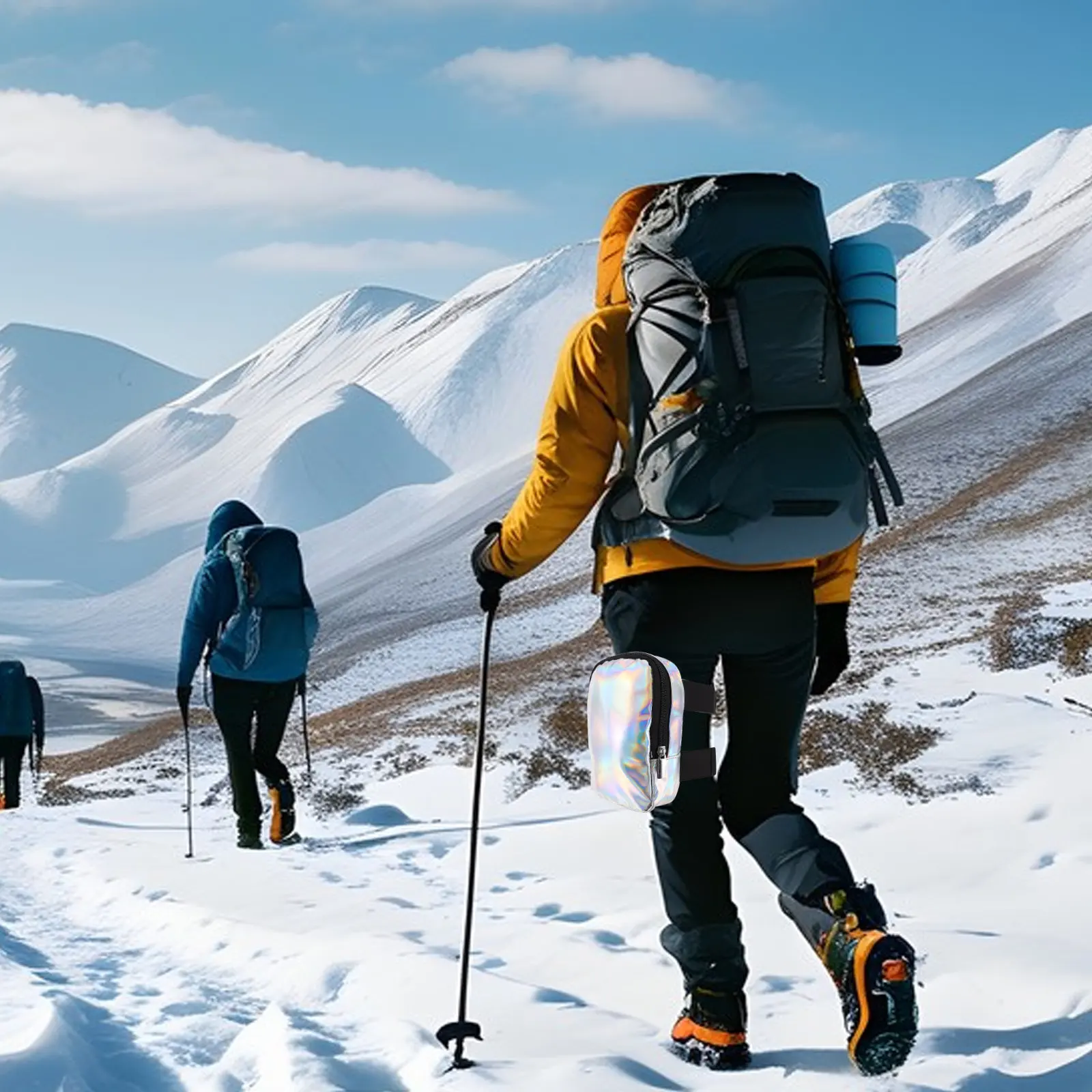 

Голографическая переливающаяся сумка-бананка с регулируемым ремнем для ноги, для активного отдыха, походов, прогулок, путешествий, женская, легкая