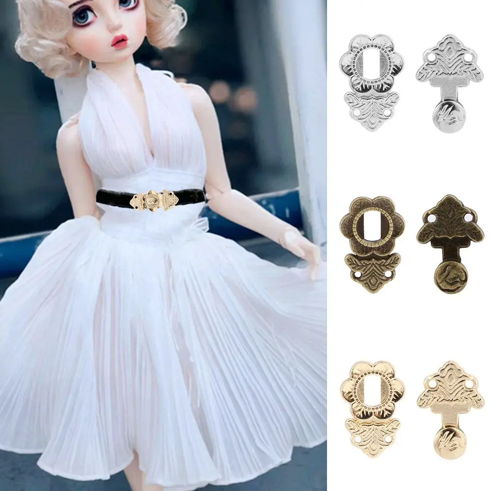 10 Sets Mini Ultra-small Metal Parts Belt Buckle Shoes Accessories Diy Dolls Buttons Doll Bags Buckles