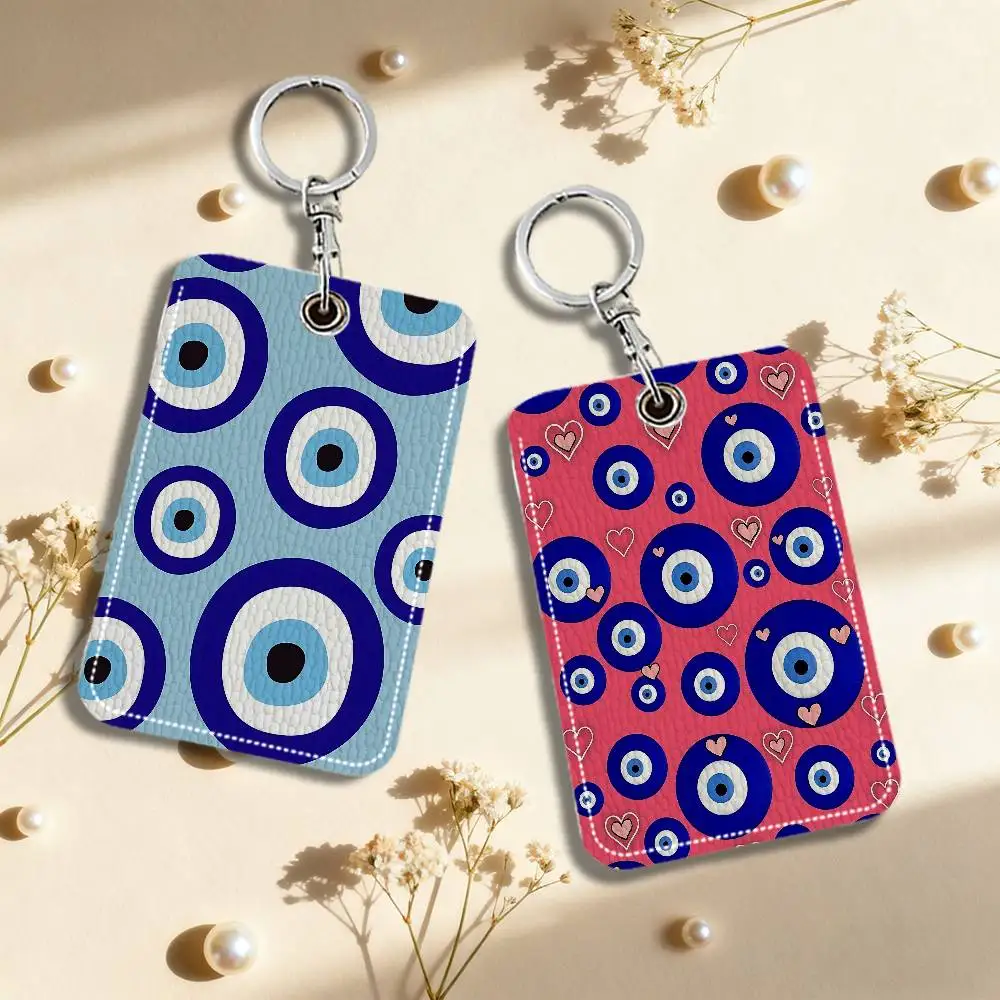 

Брелок-держатель для карт Lucky Eye Blue E-Evil Eye, держатель для кредитных карт, держатель для студенческих удостоверений, чехол для проездных билетов