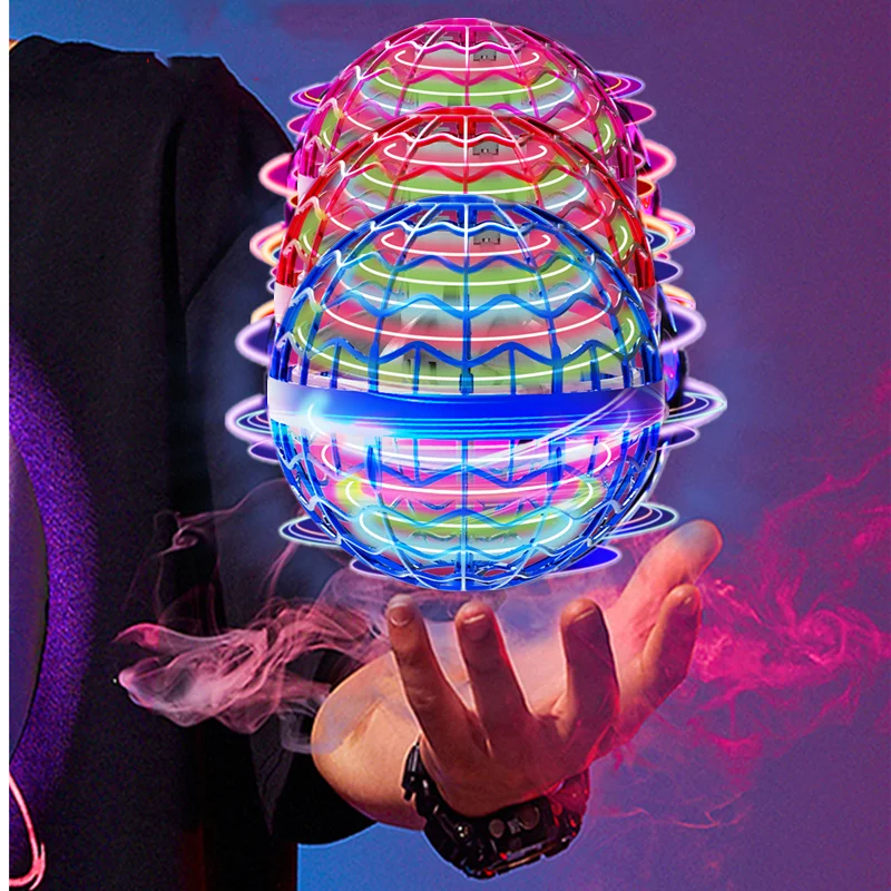 Smart Induction Flying Ball Machine Swirl Flying Ball Levitation Magic Belt LED Light Drone Hover Children\'s Toys Family Gift