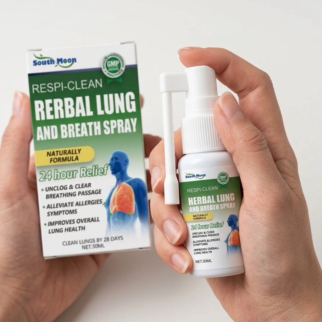 Herbal Lung Cleansing Spray Cough Relief Itchy Throat Treatment Improve Breathing Anti Inflammation Lungs Detoxification Liquid