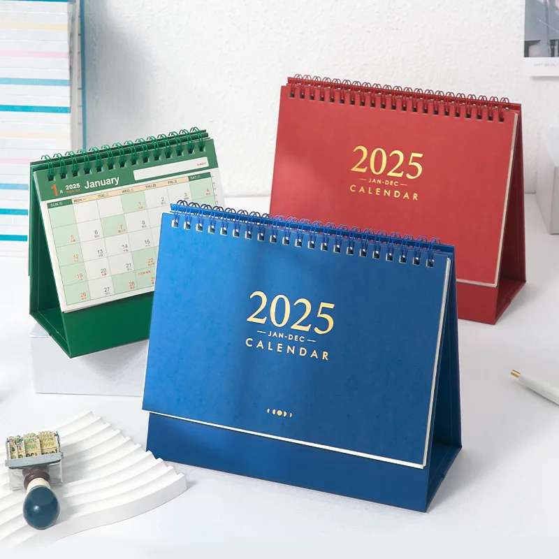 5Style 1Pc/bag 2025 Cross Year Monthly Calendar Simple Style Desktop Calendar Desktop Arrangement Multifunctional Planner Memo