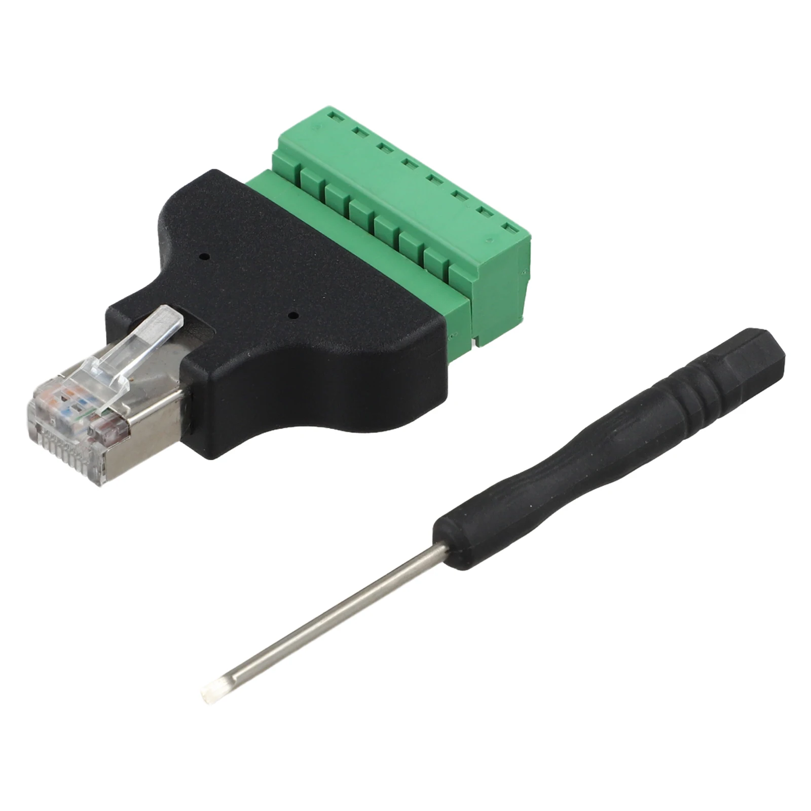 Network Adapter for RJ45 to 8 Pin Screw Terminal Block Connection Supporting EIATIA 568B Standard for Ethernet Cables