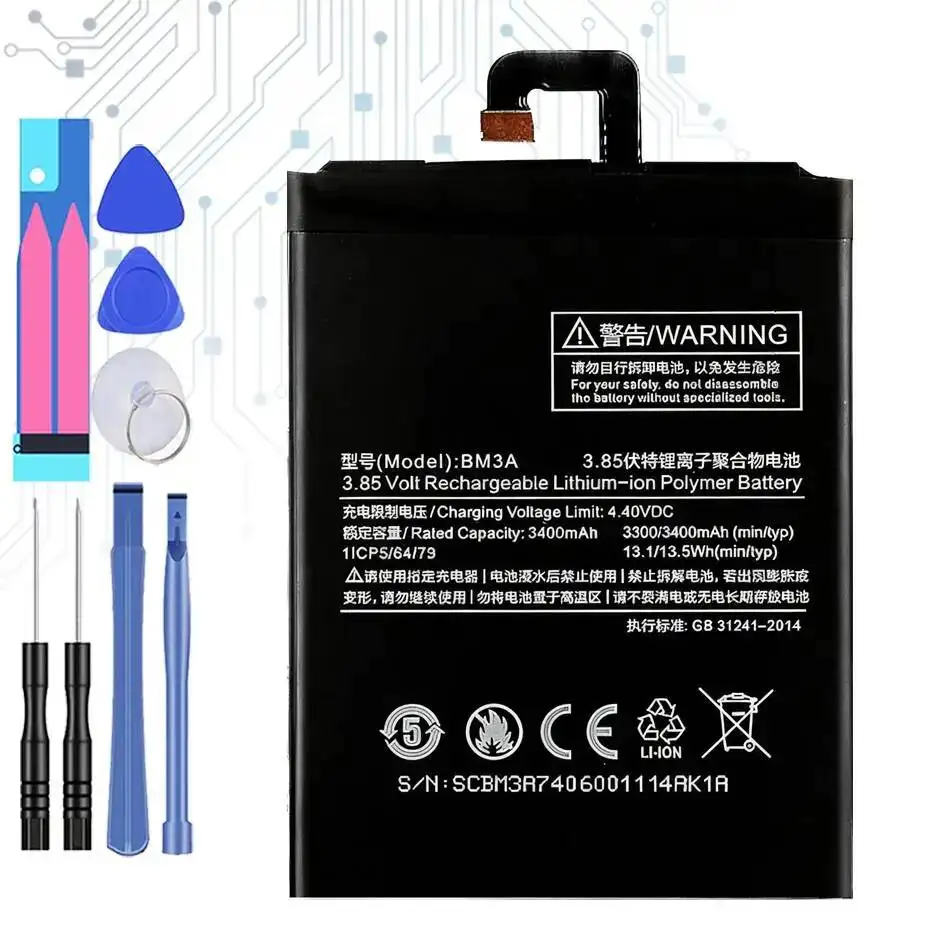 

Аккумулятор для мобильного телефона Xiaomi Note 3 Note3 3300 мАч BM3A, высокой емкости