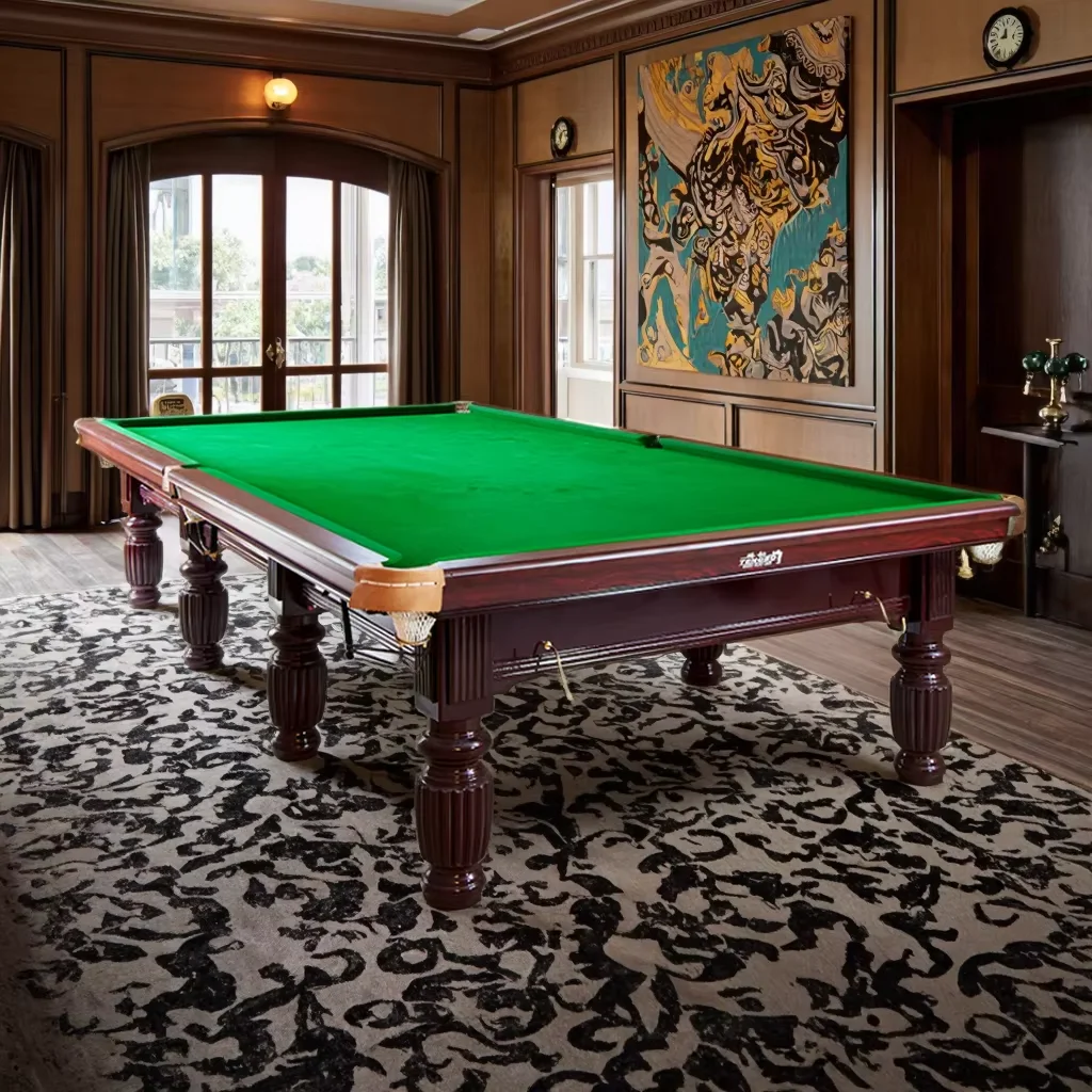 2026 Solid Wood Indoor Snooker Table-Green Cloth Leather Pockets Automatic Ball Return for Commercial & Home Billiardpromote sal