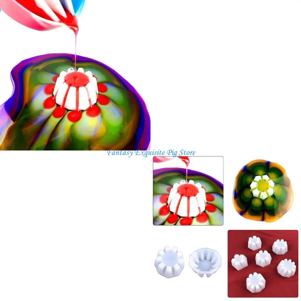 

Чашка для акриловой краски, силиконовая форма, обратная чашка для заливки краски в виде цветов, чашка для смешивания краски для