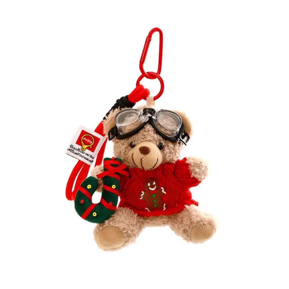 Simpatico ciondolo natalizio con orso di peluche, pupazzo di neve, panda, bambola, portachiavi, maglione creativo, portachiavi per auto