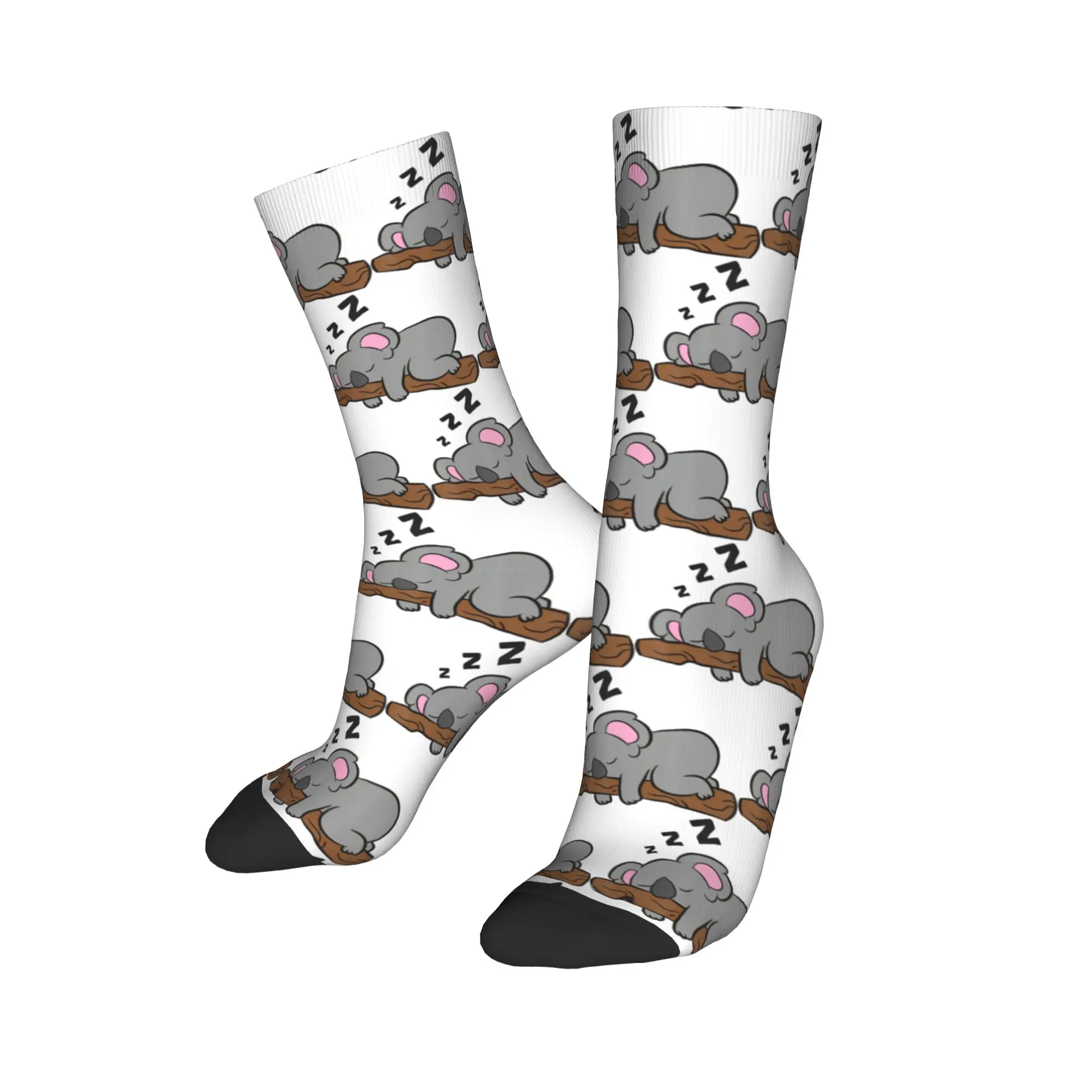 Cool Cute Lazy Koala Bear Napping Dress Skateboard Socks  Polyester Crew Socks for Unisex Breathable