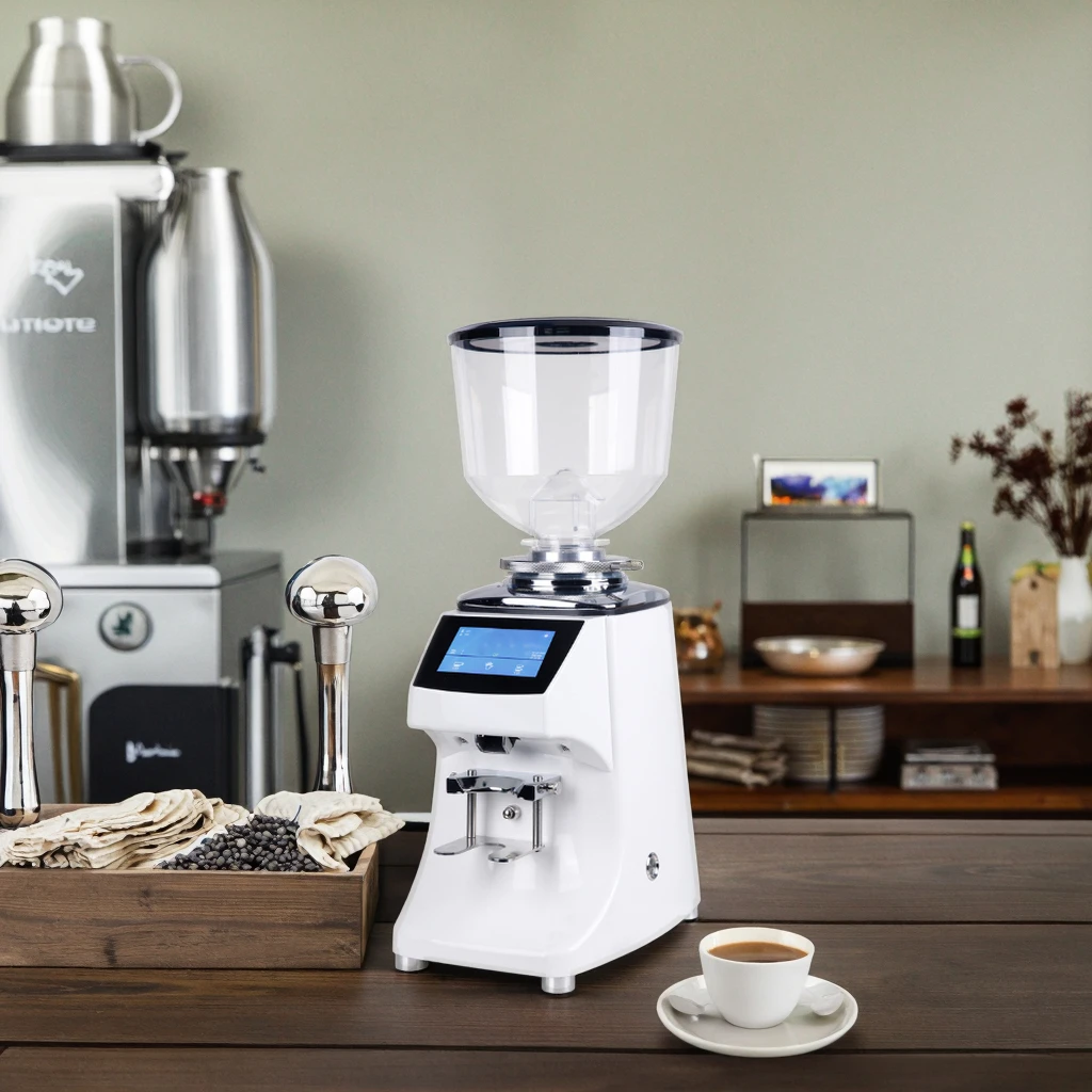 

Commercial Electric Coffee Grinder with Touch Screen Big Capacity Professional Bean Grinder for Home RV Coffee Shops Hotels