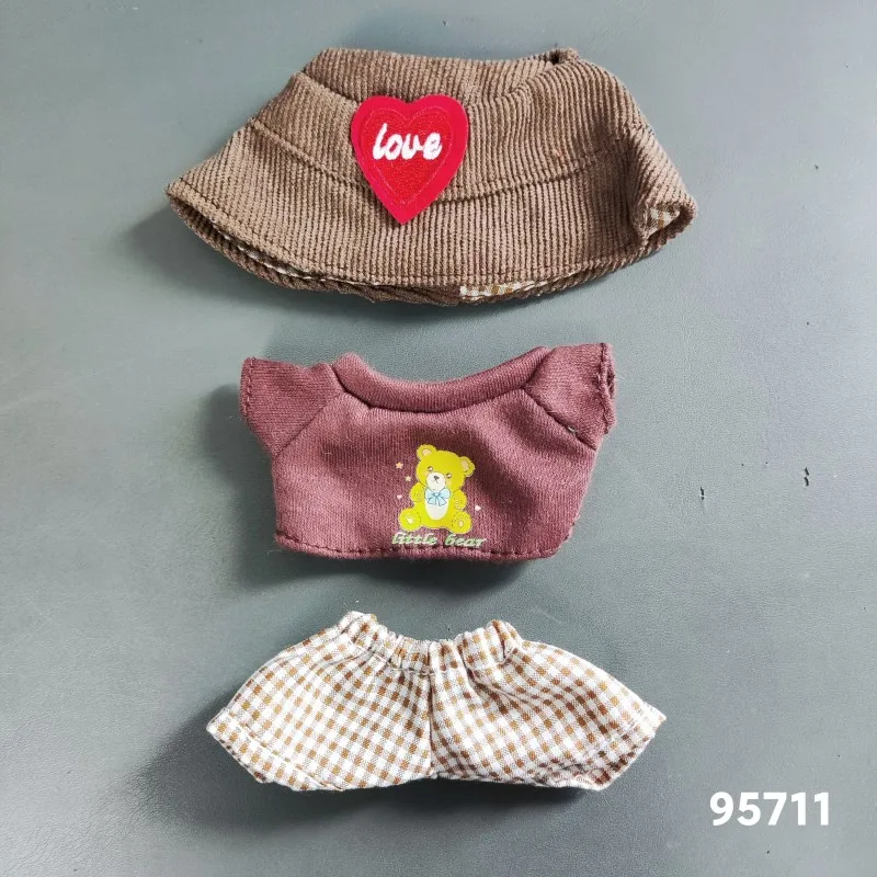 Ubranka dla lalek pluszowych 15-17 cm, urocze mini akcesoria do strojów dla koreańskich lalek Kpop Exo Labubu Idol, strój pokojówki, DIY, prezent dla dzieci