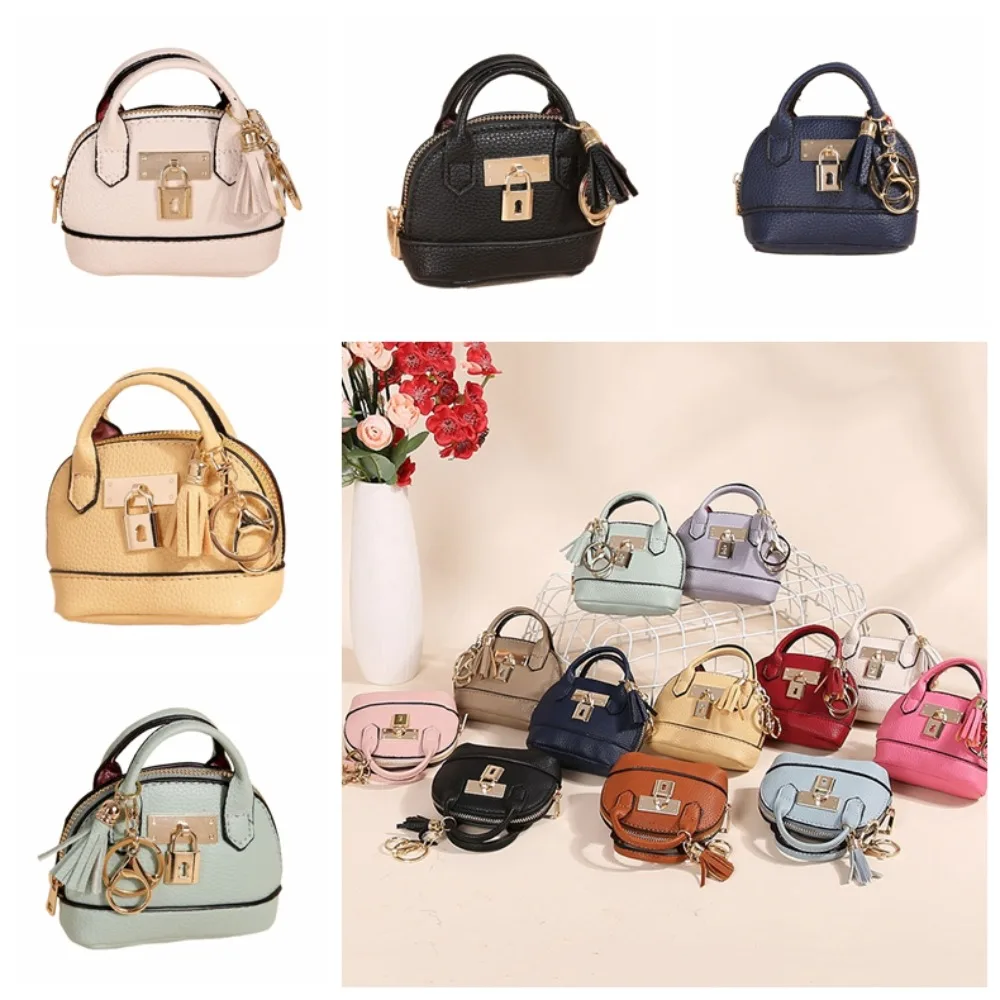 With Keychain Mini Luxury Headphone Bag Coin Purse Pendant Leather Coin Bag Fashionable Mini Handbag Mini Handbag Keychain