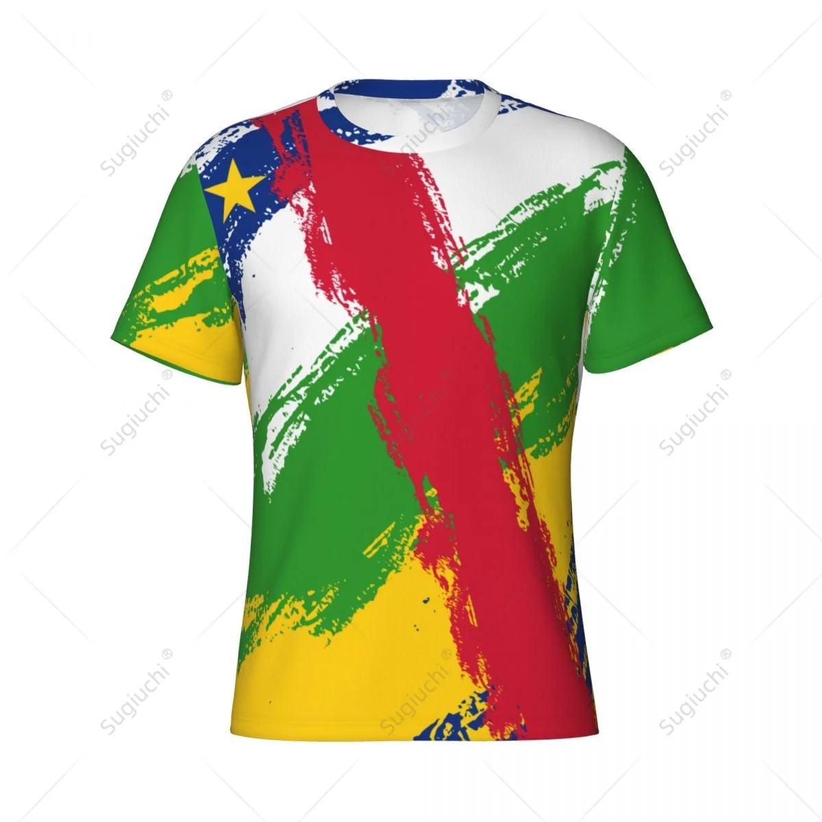 Custom Name Nunber Central African Republic Flag Color Men Tight Sports T-shirt Women Tees jersey For Soccer Football Fans