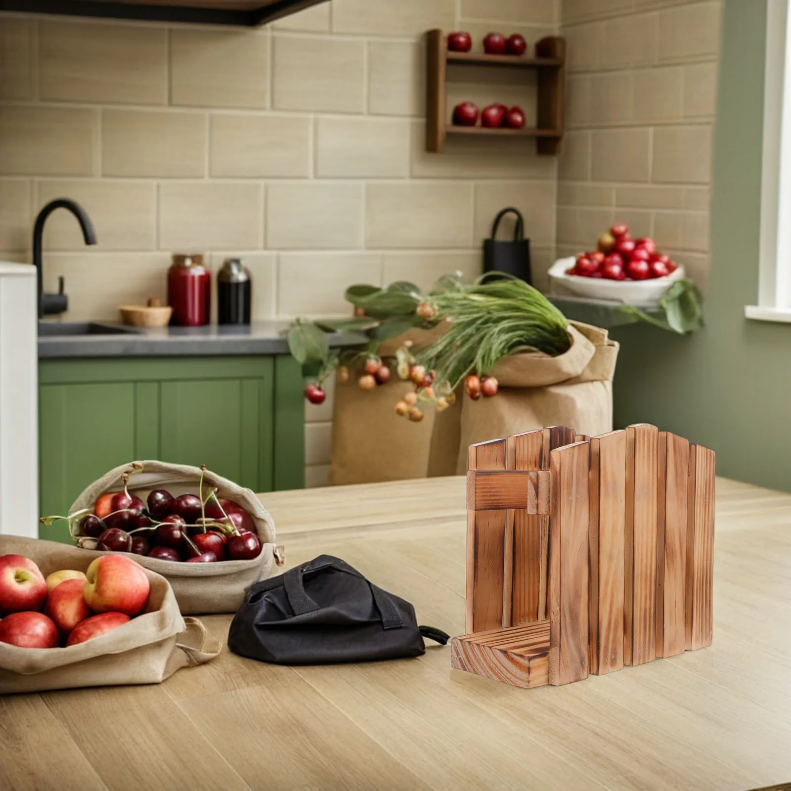 

Wooden Napkin Holder Vintage Fence Design Upright Paper Towel Holder Farmhouse Kitchen Dining Table Decor