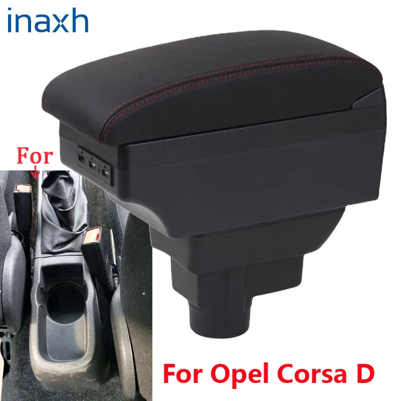 For Opel Corsa D Armrest box For Opel Corsa Car armrest backrest  Interior parts storage box Retrofit parts Car accessories