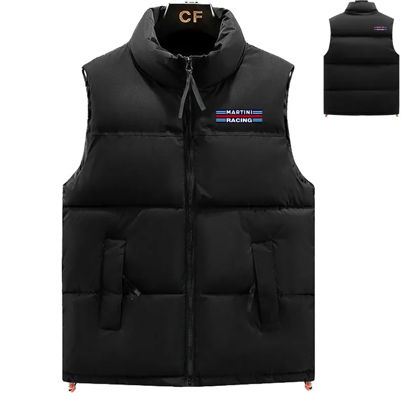 2023 Winter thickening Men\'s down jacket Racing Martini print Warm comfortable cotton jacket for men sleeveless down vest coat