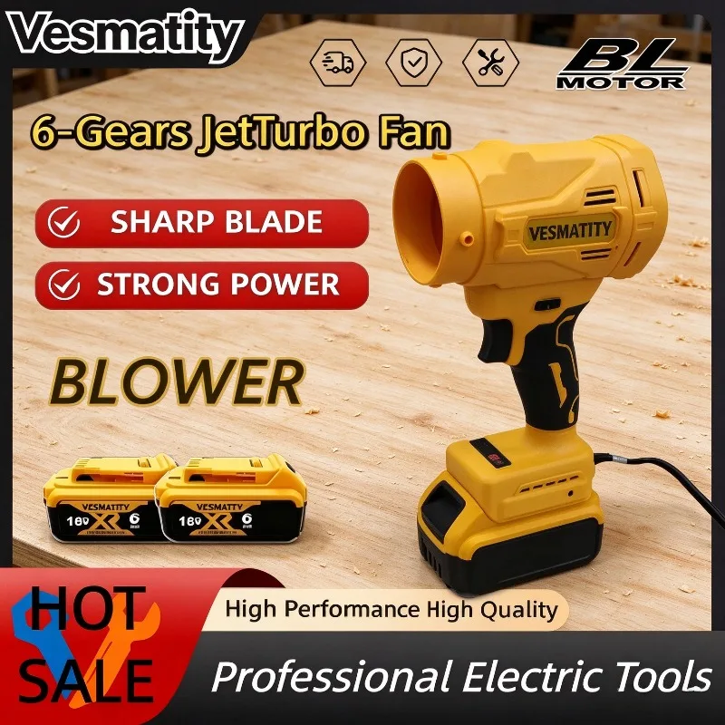 Electric Air Blower 130000RPM High Speed Jet Turbo Fan Violent Fan Cordless Air Duster Tool For 18V Battery