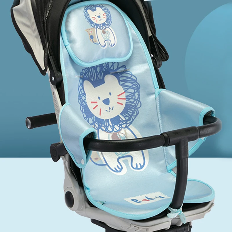 

Ice silk cooling mat baby stroller A-class seat cushion with protective gear, summer baby safety seat, machine washable seat cus
