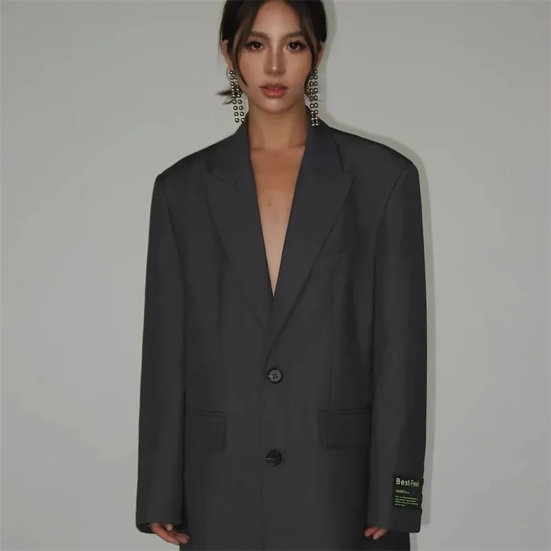 

Spring Autumn Clothing Outer Wear New Fashion Women Suit Jacket Casual Coat Office Lady Blazer Wide Shoulder Female Tops