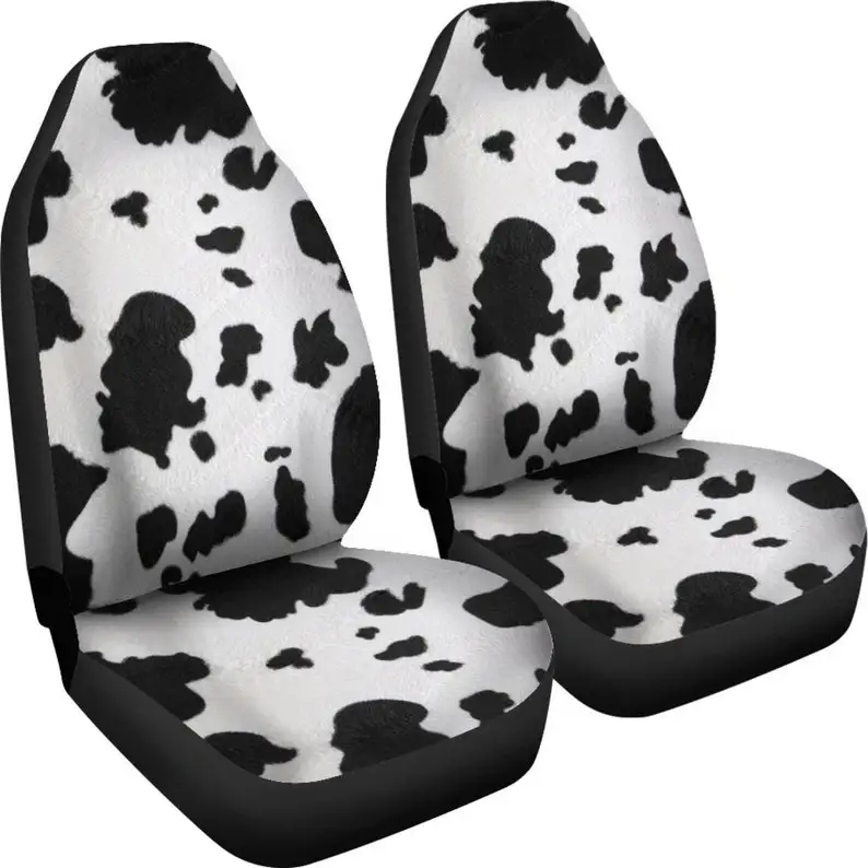 Cow Farmer Car Seat Covers (Set Of 2 ）Universal Front Car and Suv Seat Covers Custom Seat Protector cartoon animal Car Accessory