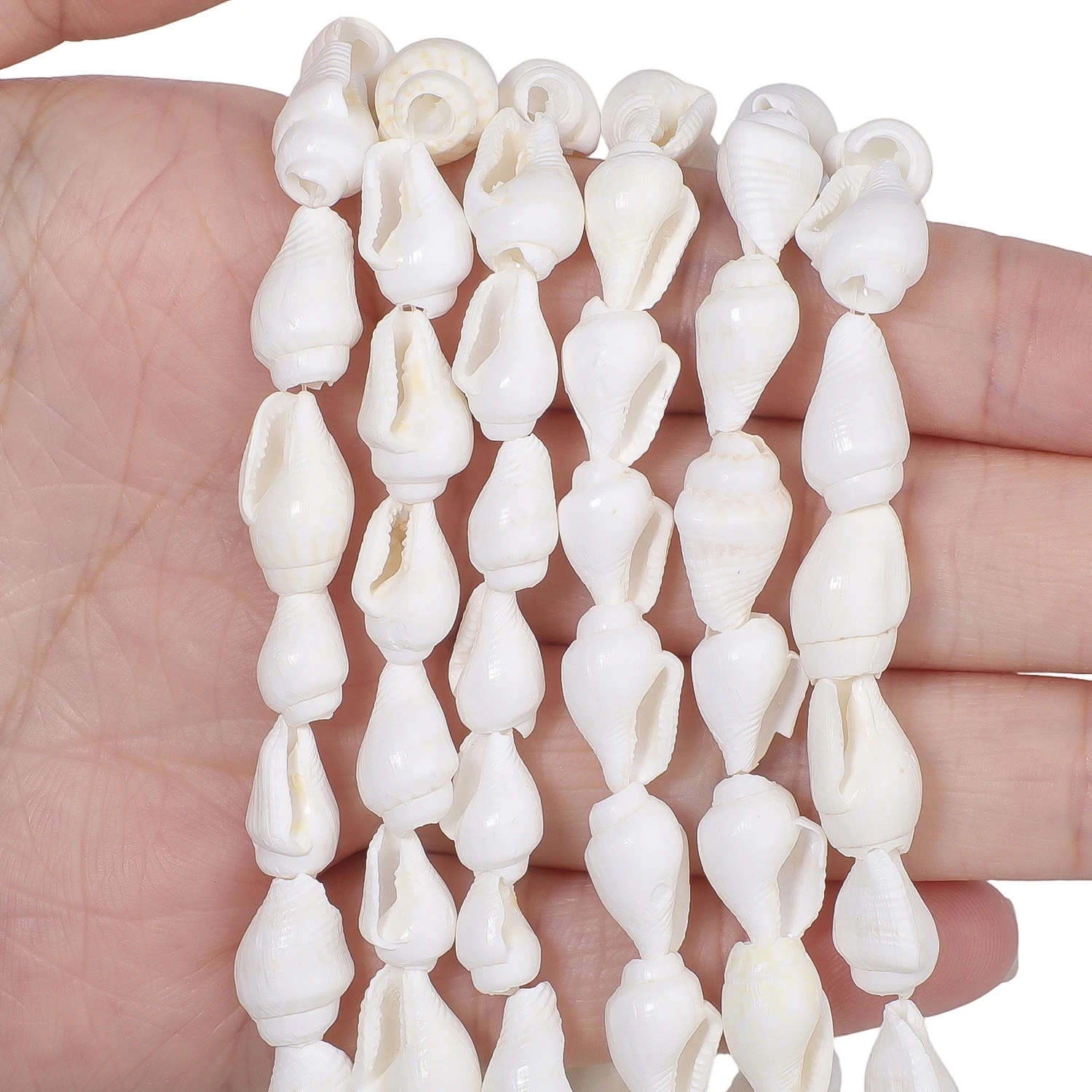 Natürliche Muschelperlen in Meer, weiße schneckenförmige Muschelperlen für Schmuckherstellung, DIY-Charms, Armbänder, Halsketten, Modeaccessoires