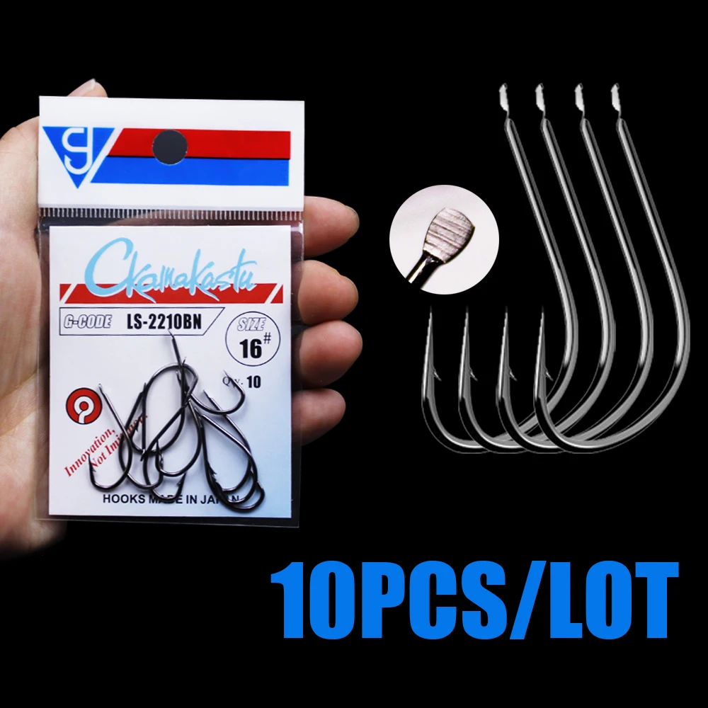 30pcs/lot Ckamakastu 2210 Black Fishing Hooks Saltwater Head Hook Fishing Gear Accessories Carp Hook For Fish Assist Hook Japan