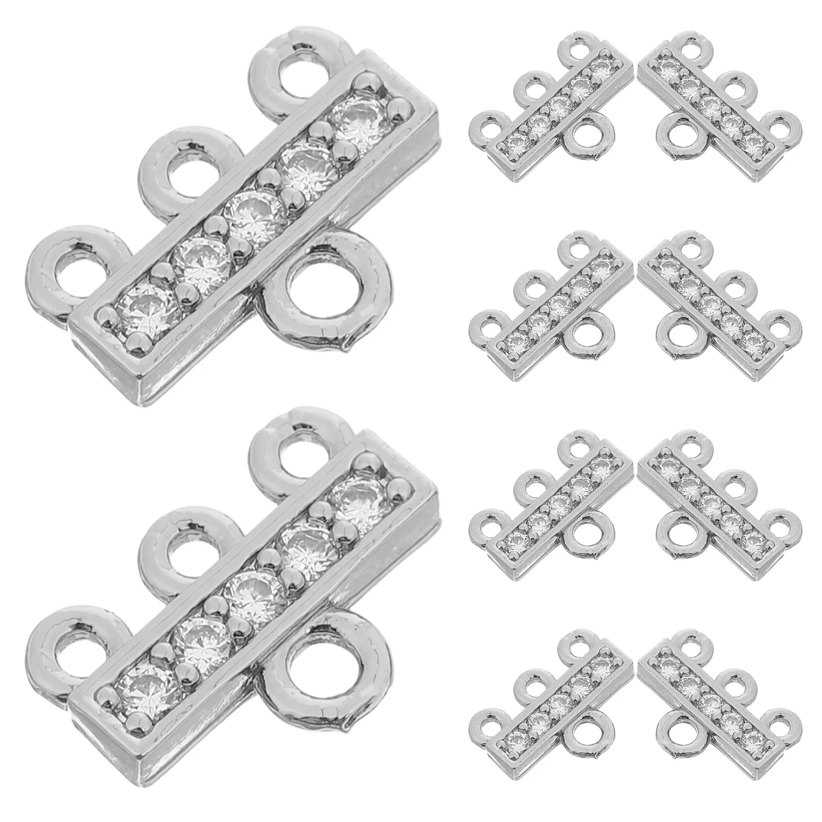 

10pcs Gold Plated Zircon Multi-Strand Jewelry Clasp For Layered Necklace Bracelet Connector End Closure Diy Findings Chain