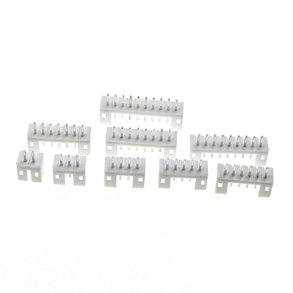 

100Pcs of PH 2.0mm 2/3/4/5/6/7/8/9/10Pin Straight JST Socket Male Connector White