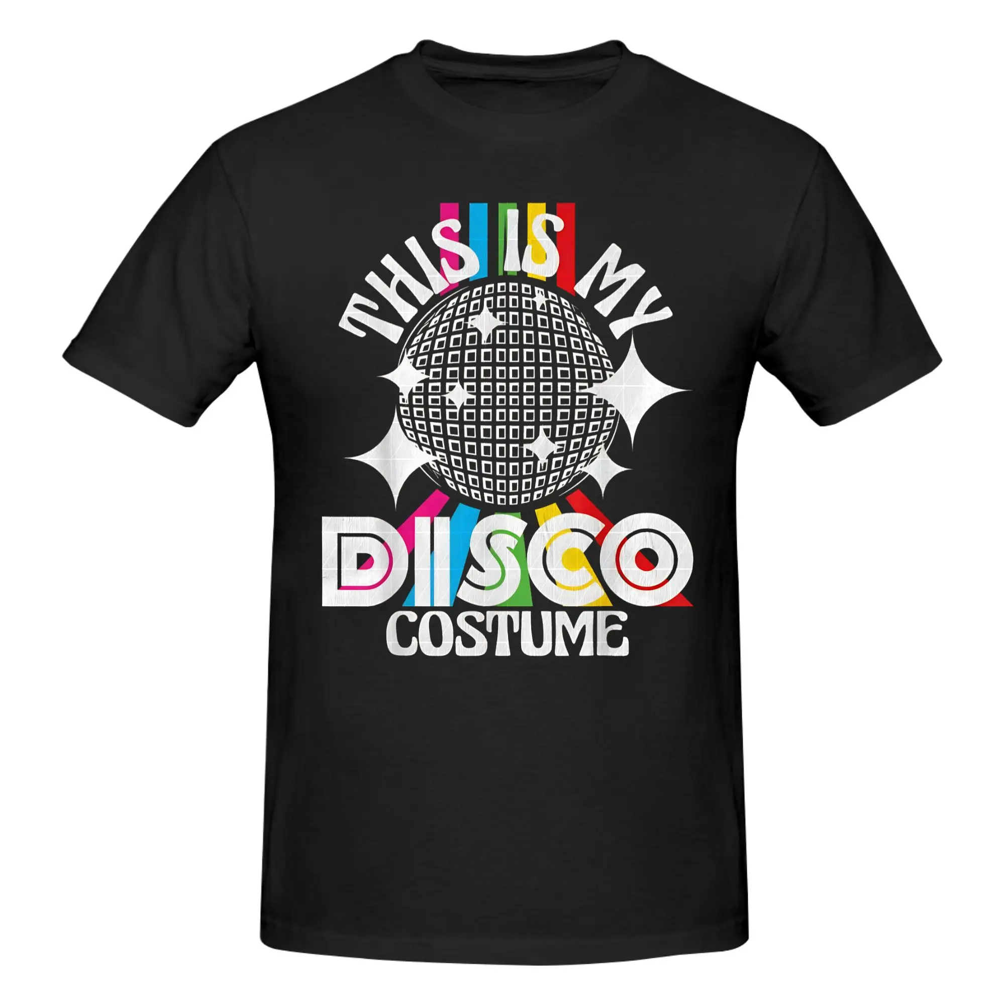 1 Piece This Is My Disco Costume   1970s Party Graphic 100% Cotton T-Shirt Disco Lover Tops Tees For Men