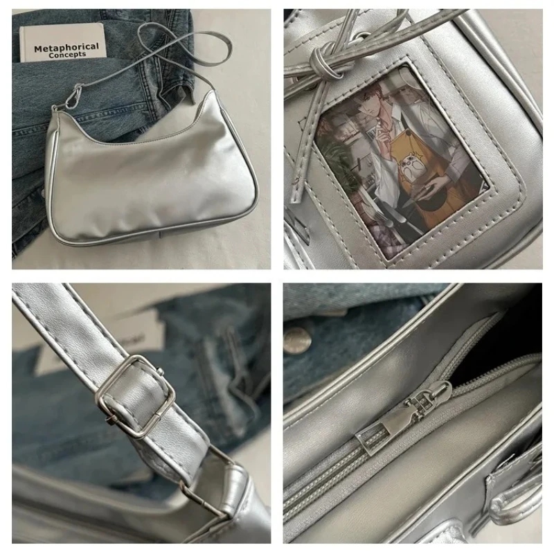 Y2k Harajuku Shoulder Bag Women Korean Transparent Ita Bag School Crossbody Bag Female Japanese Designer Preppy Handbag Purse view 6