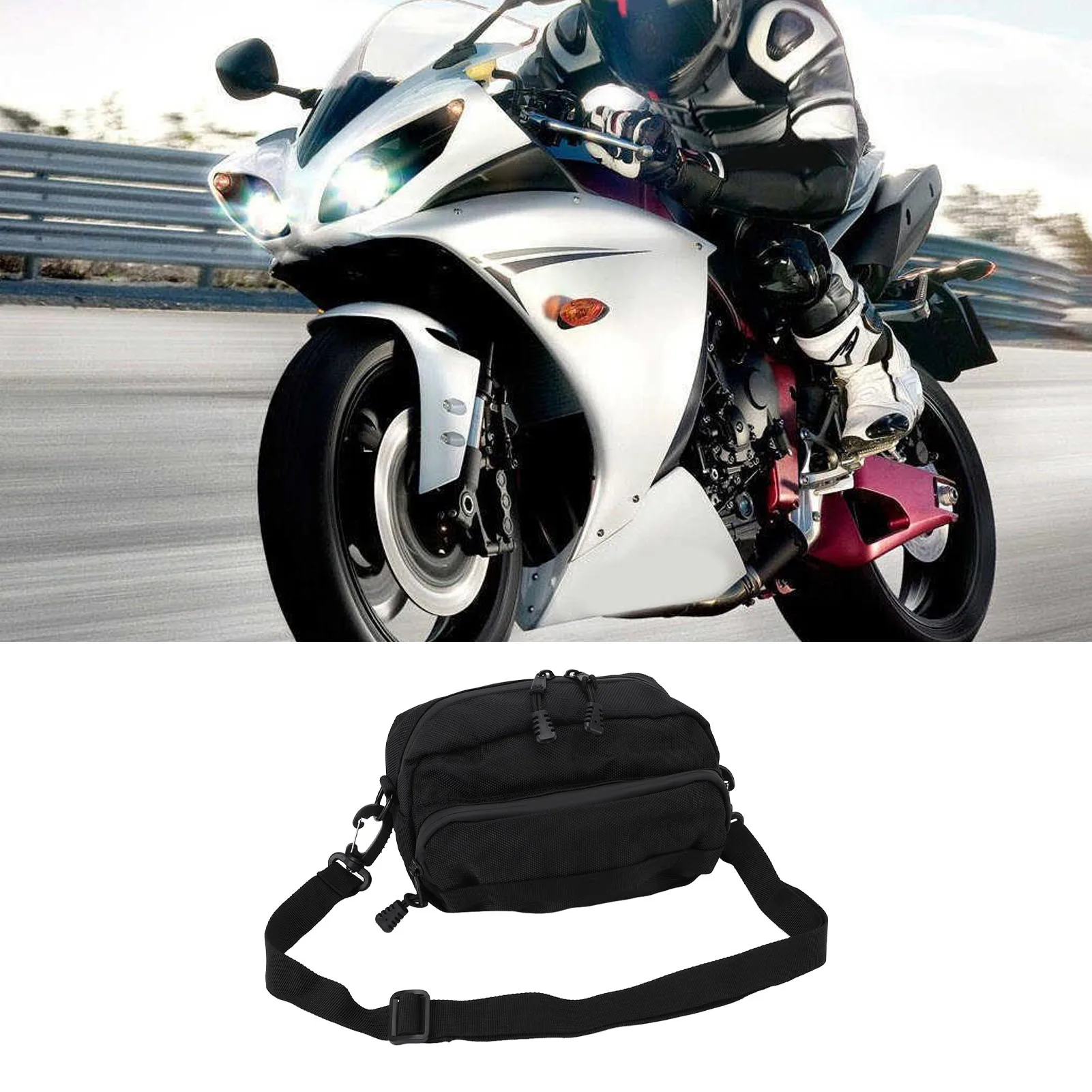 

Универсальная мотоциклетная сумка на руль — сумка для хранения из ткани Оксфорд для круизеров и спортсмеров