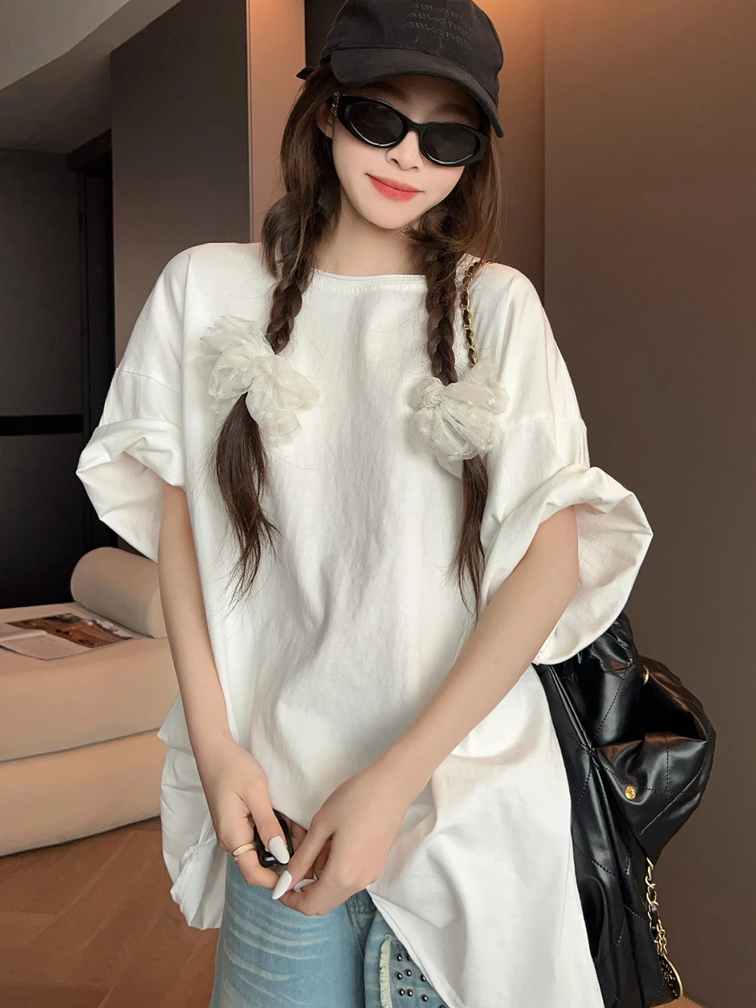

Fashionable Color Short Sleeve T-Shirt Women's Early Spring 2026 Loose Casual Versatile Lazy Style Top Cotton Blend