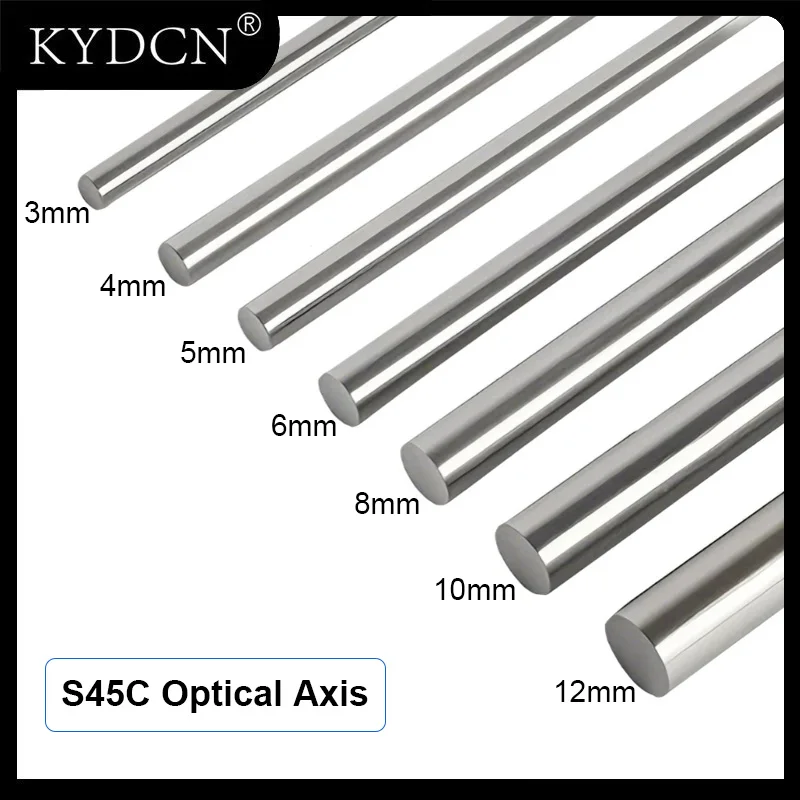 2Pcs 3mm 4mm 5mm 6mm 8mm 10mm 12mm Hard Chrome Plated Linear Shaft Smooth Chrome Rod for DIY Bookshelf Frame CNC Machine Parts