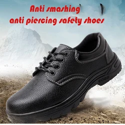 Labor protection shoes Anti impact puncture Wear-resistant anti slip Low top safety Protective leather Breathable shoes