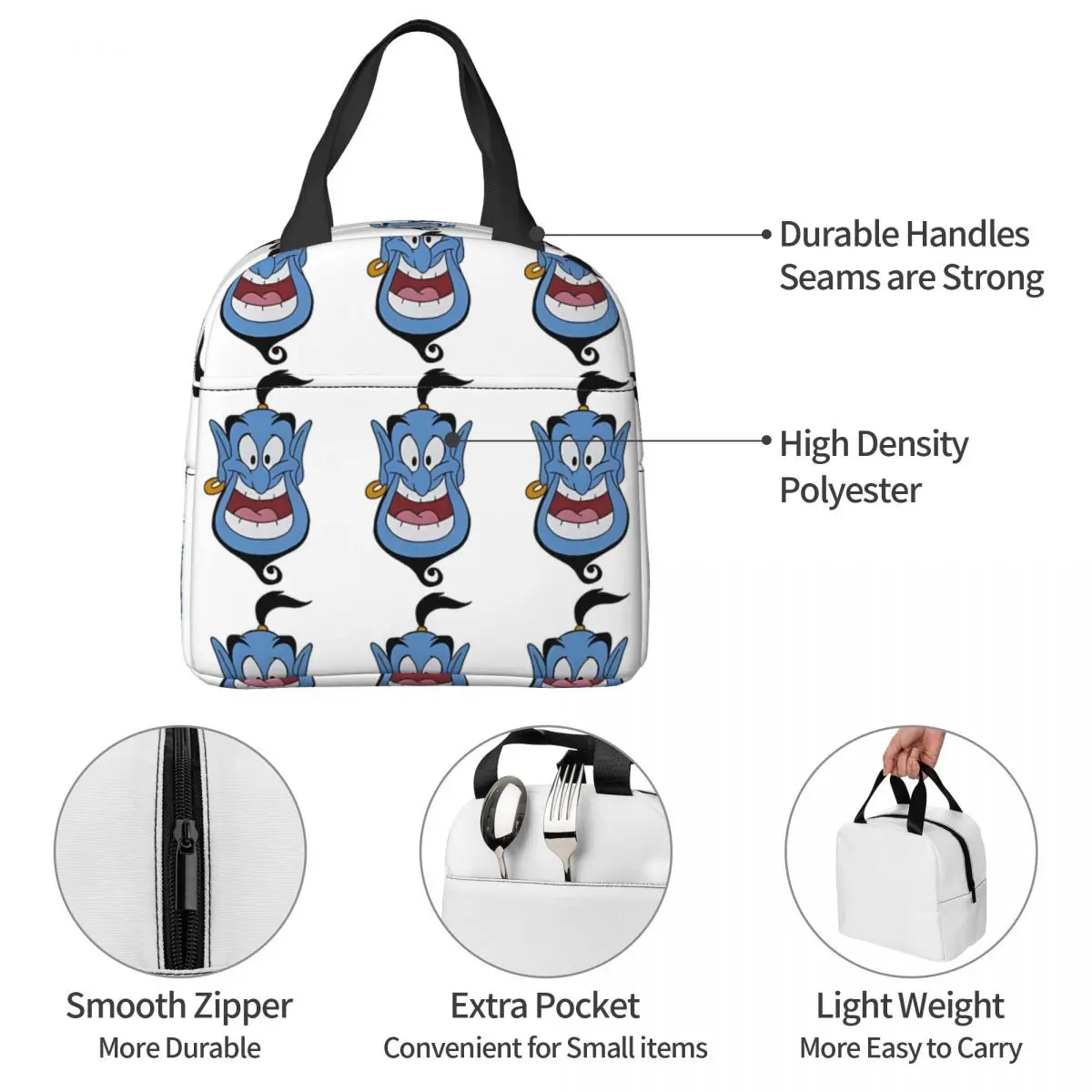 Leakproof Insulated For Men Women Disney Lunch Box Bag Fashion Aladdin Hiking Insulated Case