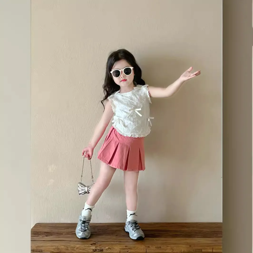 Children Skirt Pant Baby Girl Clothing 2024 New Summer Fashion Children Watermelon Powder Culottes Baby Girls Skirt Pant