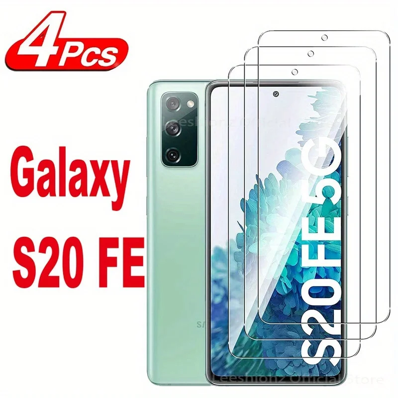 4er-Pack für Samsung Galaxy S20 FE / S20 FE 5G Displayschutzfolie aus gehärtetem Glas, kratzfest, blasenfrei, ultrabeständig