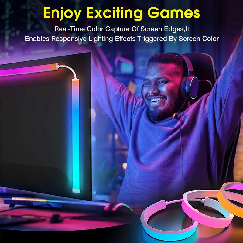 Smart Ambient PC LED Backlight Compatible macOS 13+, Windows 8,9,10,11 APP Control Computer Monitor Screen Color SyncStrip Light