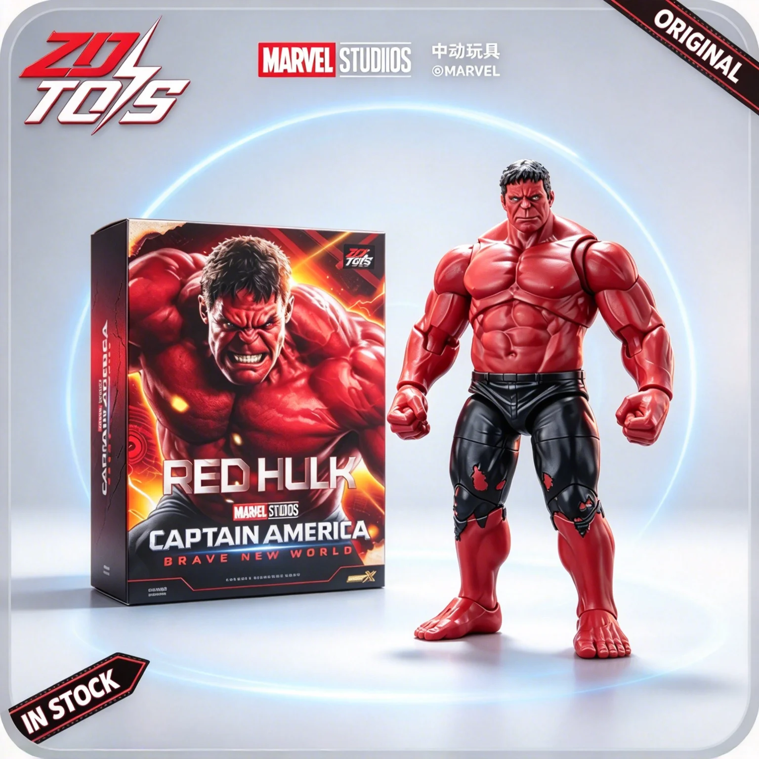 Zd Toys Red Hulk Captain America Brave New World 1/12 Scale Original Action Figure Movable Joints Collectible Model Toy Gift