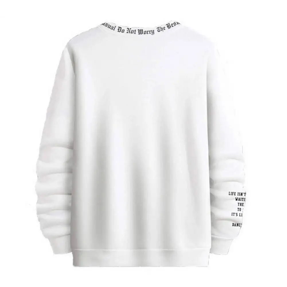 Jersey grueso y cálido para hombre, sudadera informal acogedora con cuello redondo, manga larga, estampado de letras, Ideal para Otoño e Invierno