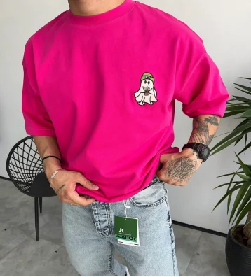

American retro cartoon print solid color simple short-sleeved T-shirt for men and women summer cotton street half-sleeved top