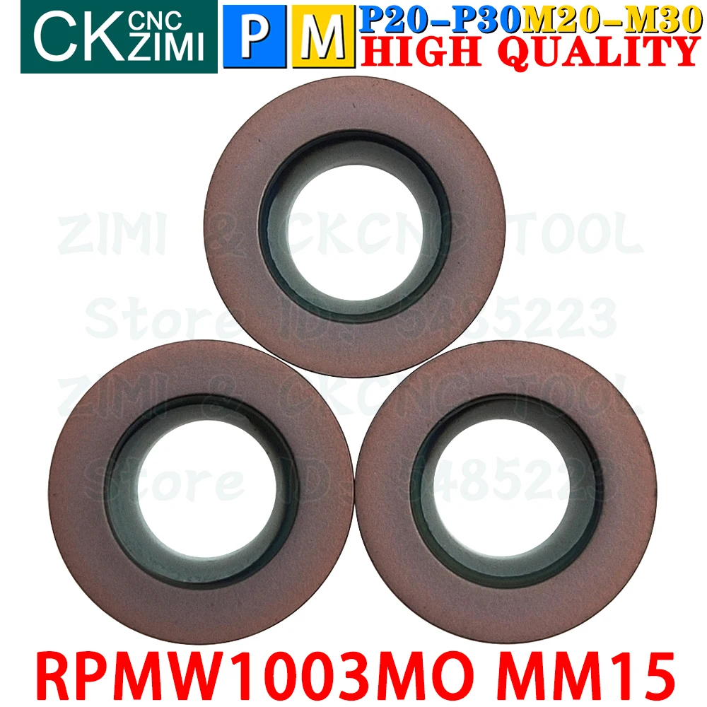 RPMW1003MO MM15 RPMW 1003 MO MM15 R5 RCMT RPMW1003 إدراج كربيد إدراج طحن الجولة طحن الوجه أدوات فهرسة أداة مخرطة معدنية باستخدام الحاسب الآلي