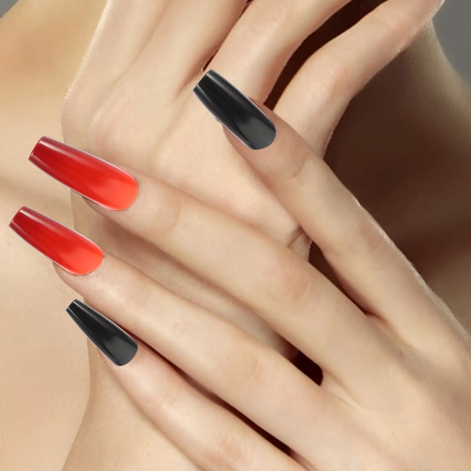 

400Pcs False Nails Full Cover Long Fake Nail Tips for Women Strong Wear Resistant Premium Artificial Nail Fashion Salon Use