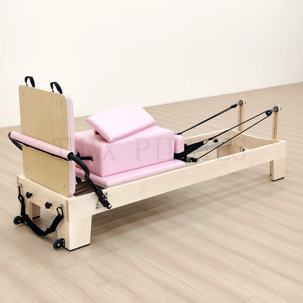 

Tmax Pink Reformer Pilates Machine Wood Commercial Wooden Pilates Equipment Reformers
