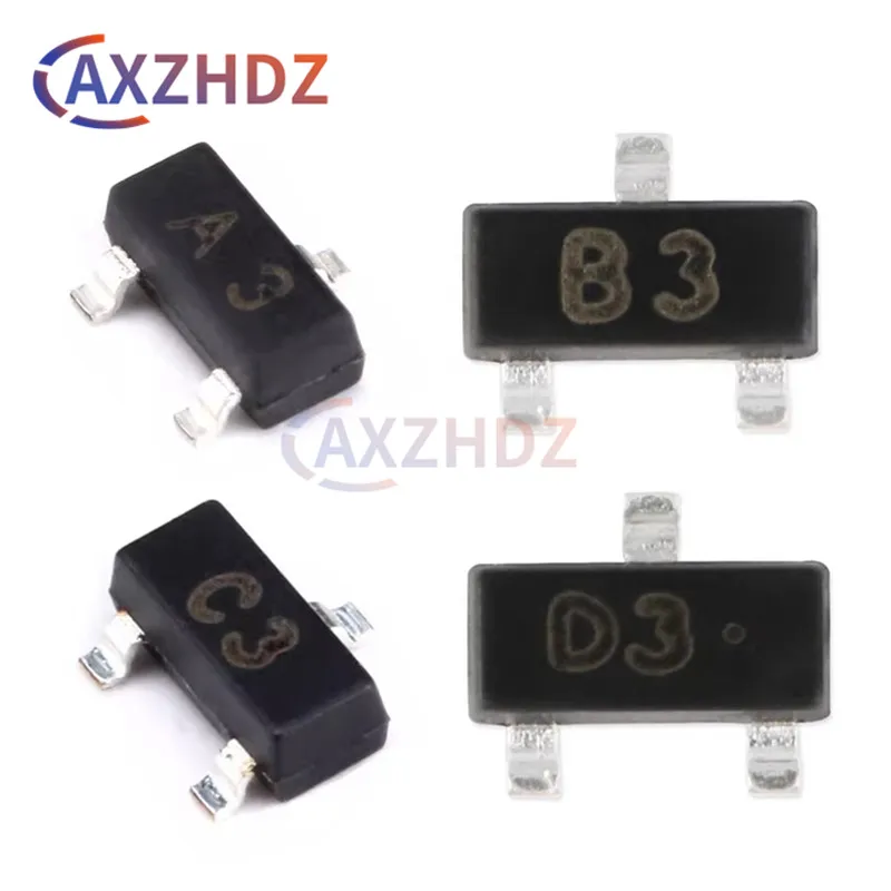 

100PCS 1SS181 A3 1SS184 B3 1SS226 C3 1SS187 D3 SOT-23 80V/100mA 1SS187(LF,T) SMD Switching Diode SMT Transistor